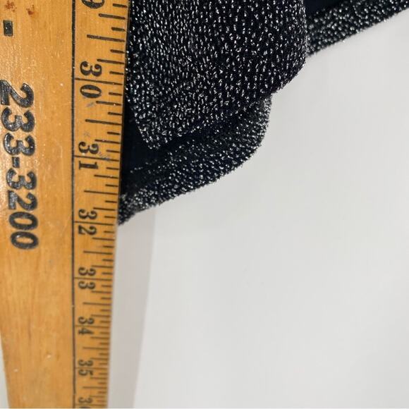 Karen Kane Top Asymmetrical Hem Silver Metallic Black Holiday Date Night XL - Picture 8 of 9